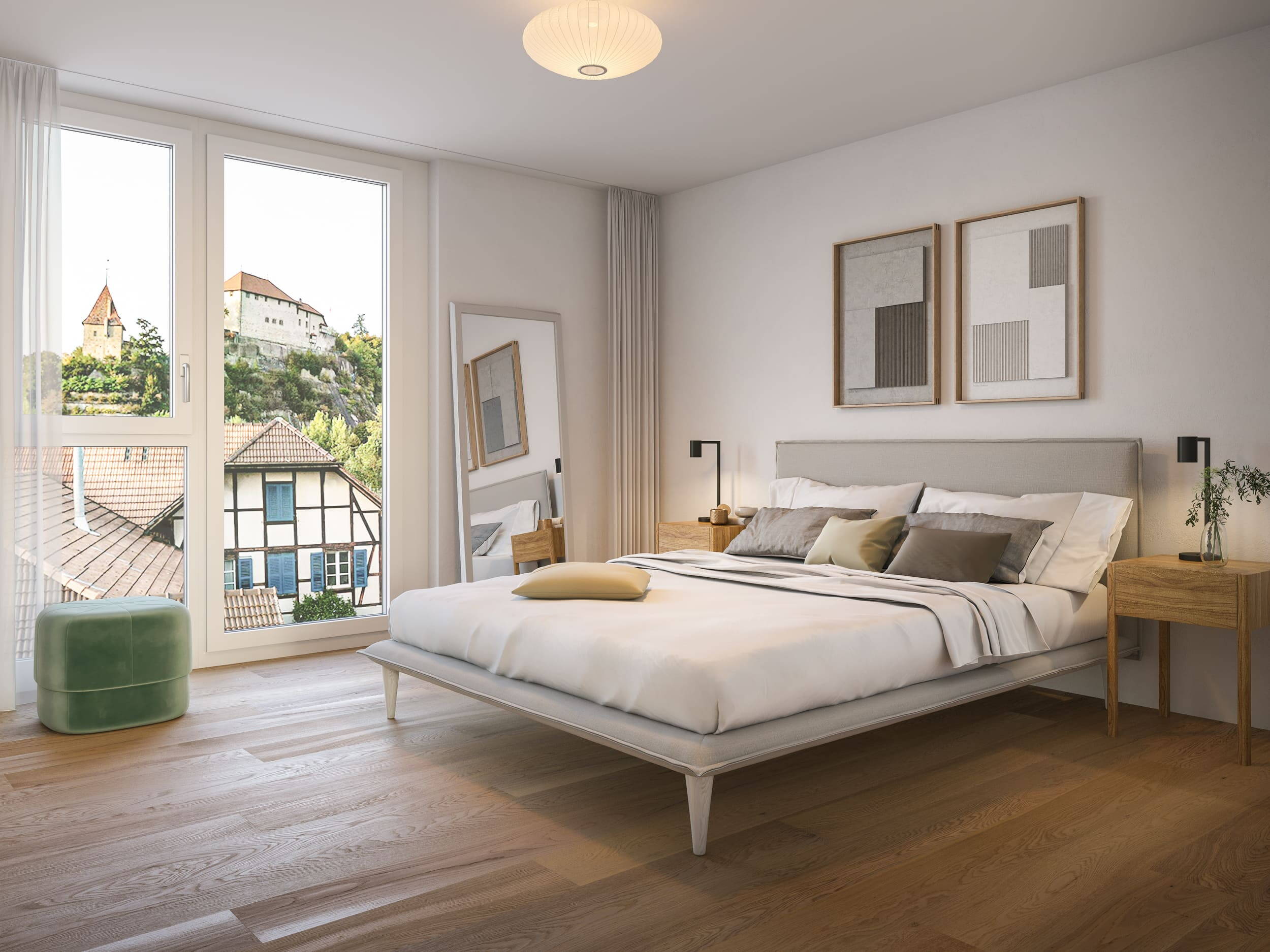 Etagenwohnung | Masterbedroom mit Schlossblick